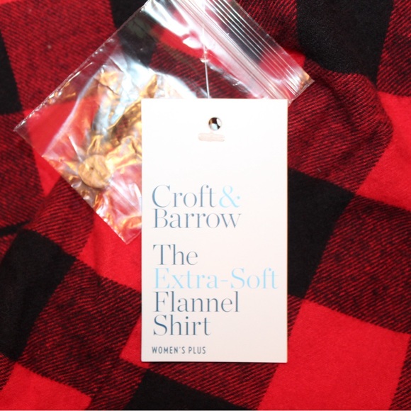 Croft & Barrow Buffalo plaid flannel shirt (women’s 3X) (NWT) - Picture 8 of 10